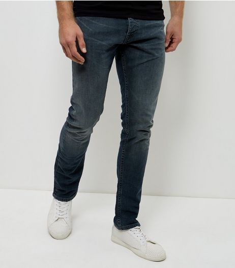 Blue Grey Washed Slim Jeans | New Look