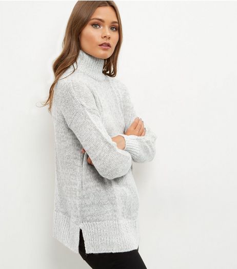 Pale Grey Turtle Neck Jumper | New Look