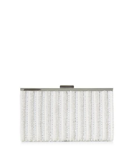 Silver Beaded Clutch | New Look