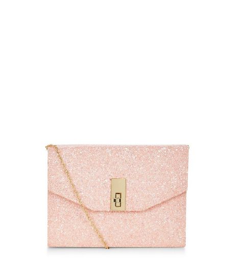 Stone Glitter Metal Trim Twist Lock Box Clutch | New Look