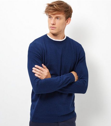 Blue Cotton Crew Neck Jumper | New Look