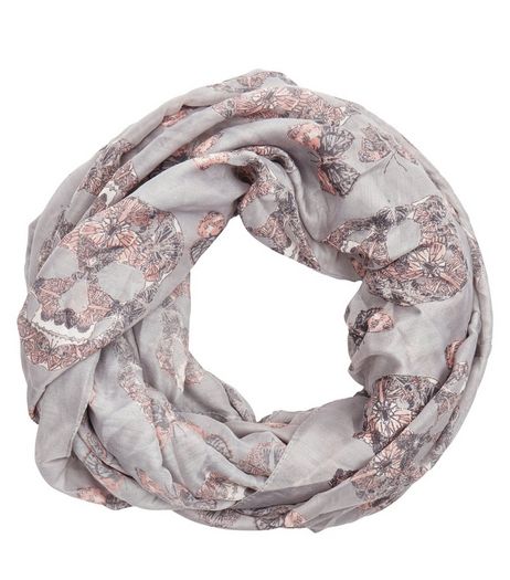Pink Skull Butterfly Print Snood | New Look