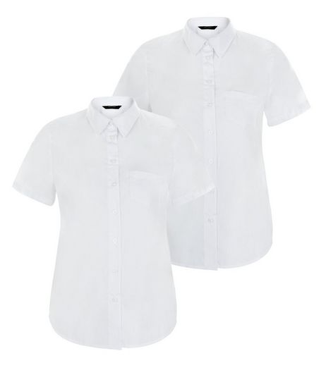 2 Pack Teens White Single Pocket Short Sleeve Shirts | New Look