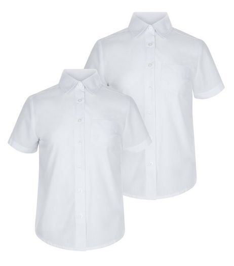 Girls 2 Pack White Short Sleeve Shirts | New Look