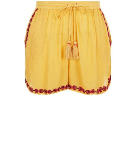Orange Embroidered Tassel Shorts | New Look