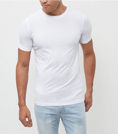 White Cotton Stretch T-Shirt | New Look