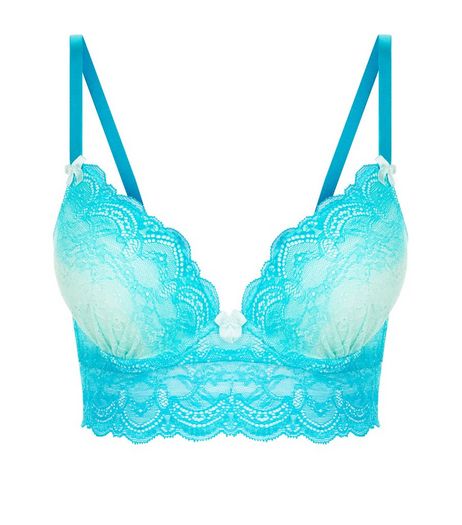 Turquoise Dip Dye Lace Boost Bra | New Look