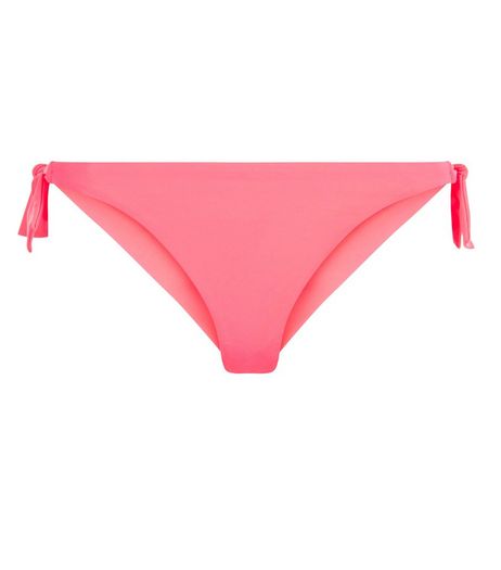 Pink Tie Side Brazilian Bikini Bottoms | New Look