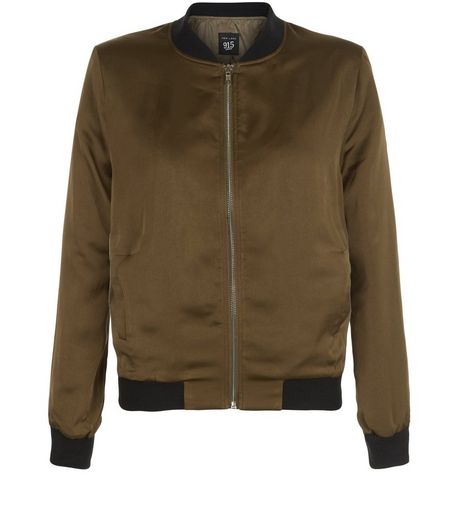 Teens Khaki Sateen Bomber Jacket | New Look