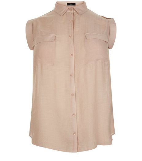 Curves Shell Pink Short Sleeve Shirt | New Look