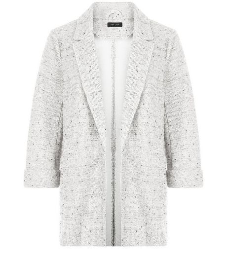 Grey Fleck Knitted Double Pocket Blazer | New Look