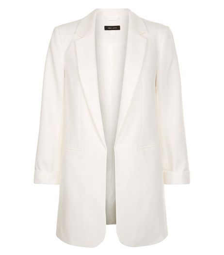 White Longline Blazer | New Look