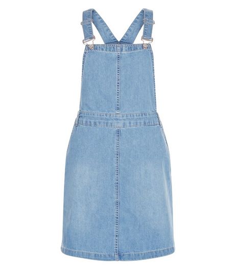 Blue Denim Pinfore Dress | New Look