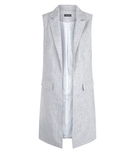 Grey Longline Sleeveless Blazer | New Look
