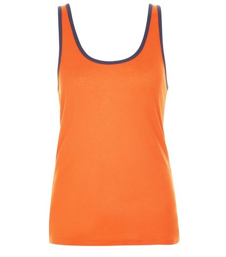 Red Contrast Trim Ribbed Vest | New Look