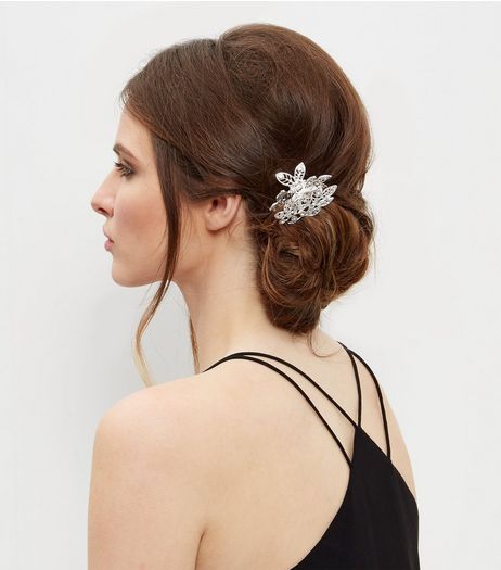 Crystal Leaf Bulldog Clip | New Look
