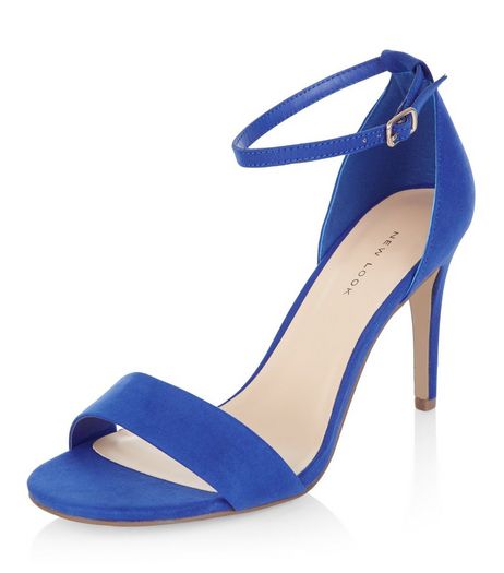Blue Suedette Ankle Strap Heeled Sandals | New Look