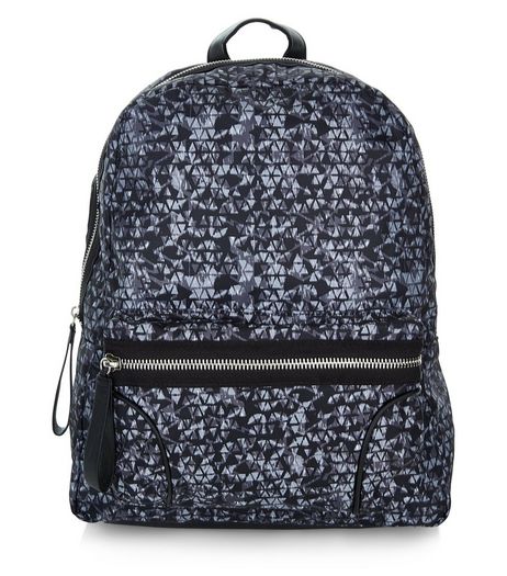 Grey Geo Print Backpack | New Look