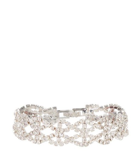 Crystal Diamante Cross Bracelet | New Look