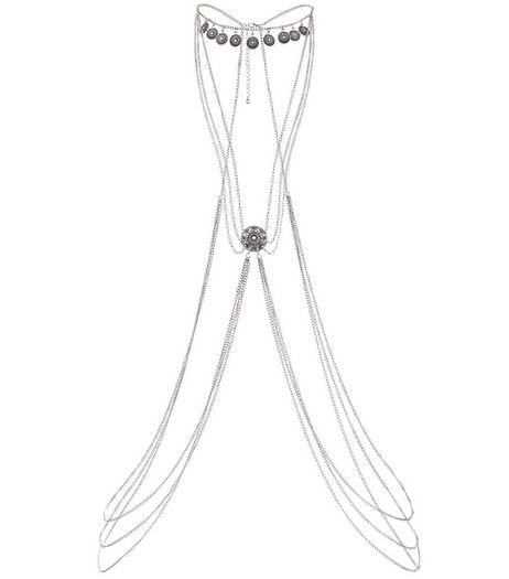 Silver Coin Drop Bodychain | New Look