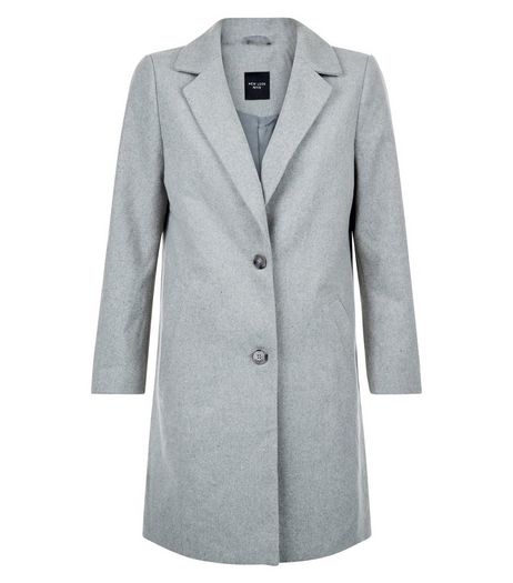 Petite Grey Longline Coat | New Look
