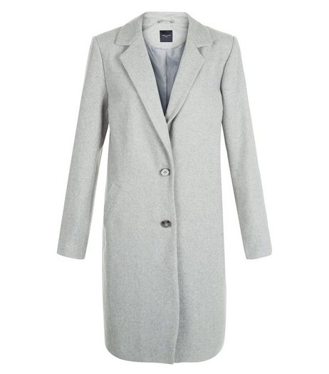Tall Grey Longline Coat | New Look