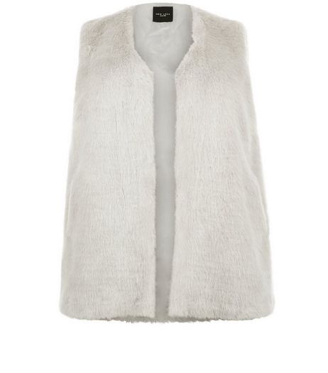 Curves Grey Faux Fur Gilet | New Look
