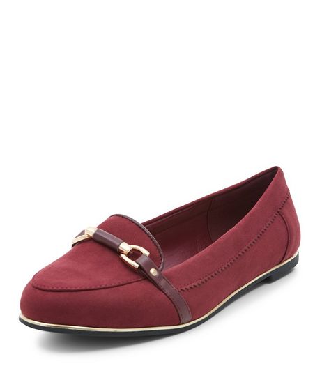 Teens Red Link Trim Loafers | New Look