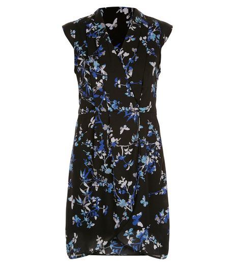 Apricot Blue Floral Print Wrap Dress | New Look
