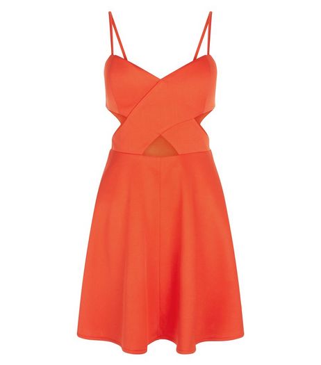 Love & Lies Red Cut Out Skater Dress | New Look