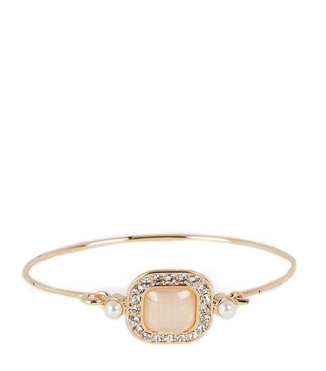 Pink Embellished Stone Bangle | New Look