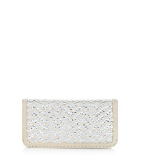 Cream Metallic Woven Zip Around Purse | New Look