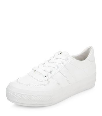 new look ladies white trainers