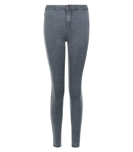 Teens Grey High Waist Super Skinny Jeans | New Look