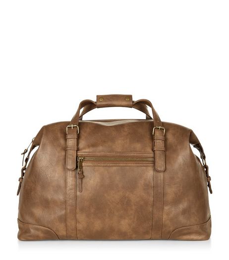 Tan Leather-Look Holdall Bag | New Look