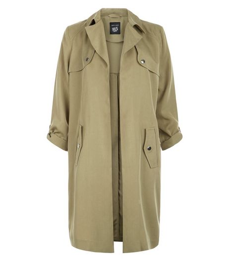 Teens Khaki Roll Sleeve Trench Coat | New Look