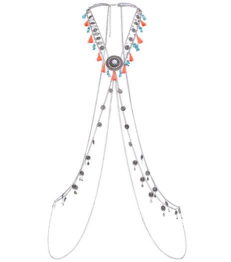 Pink Premium Tassel Coin Body Chain | New Look
