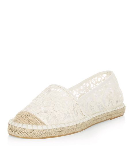 Wide Fit Cream Crochet Espadrilles | New Look
