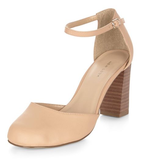 Stone Patent Ankle Strap Block Heels | New Look