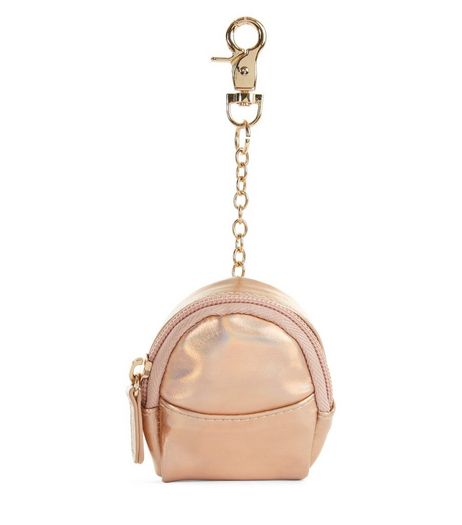 Pink Holographic Mini Backpack Keyring | New Look