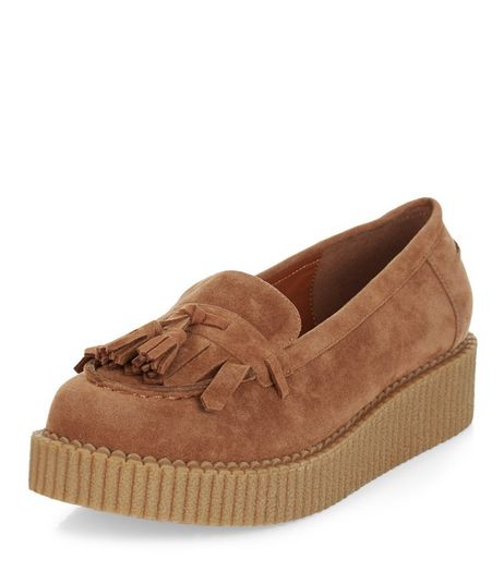 Tan Tassel Front Creeper Loafers | New Look