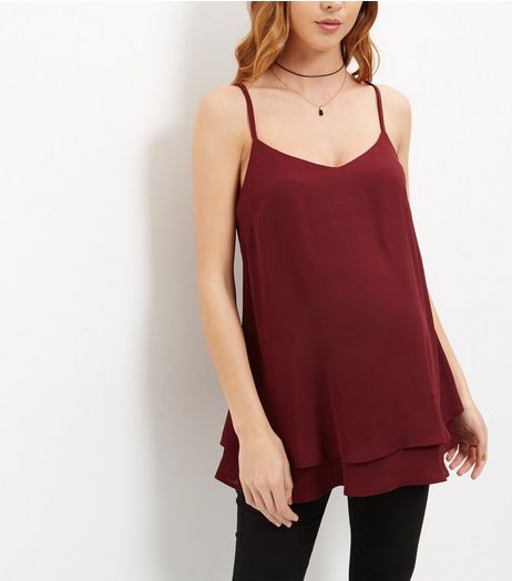 Maternity Dark Red Layered Cami | New Look