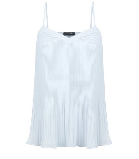 Pale Blue Pleated Chiffon Cami | New Look