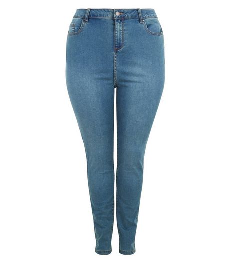 Curves Blue Skinny Jeans | New Look