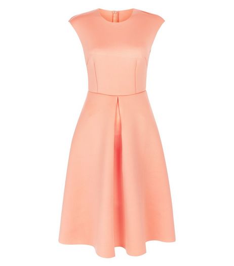 AX Paris Orange Pleated Skater Dress | New Look