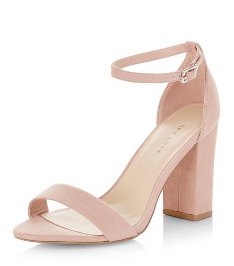 Pink Suedette Ankle Strap Block Heels | New Look