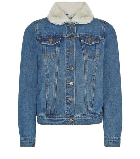 Teens Blue Borg Lined Denim Jacket | New Look