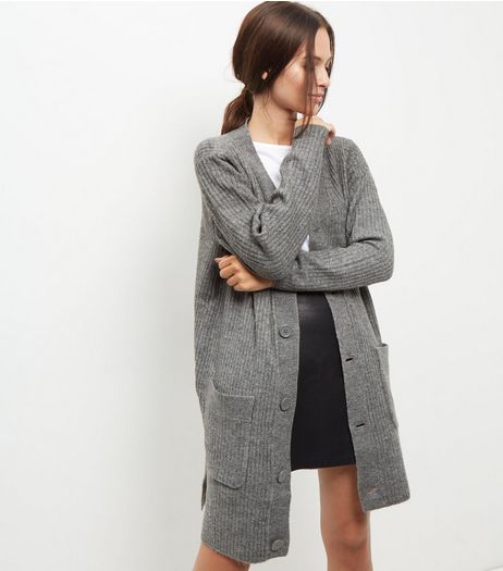 JDY Grey Longline Cardigan | New Look