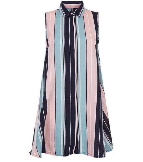 Blue Vanilla Pink Stripe Swing Shirt Dress | New Look