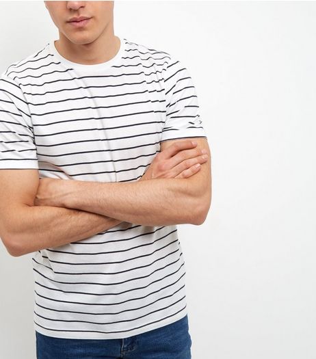 Cream Stripe T-Shirt | New Look